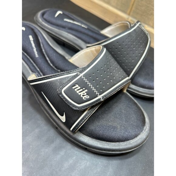 Nike Womens Comfort Footbed Slides Black Size 10 Hook & Loop Adjustable Strap Ca - Picture 3 of 8